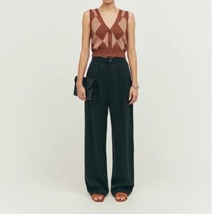 Reformation Mason Black Wide-Leg Trousers